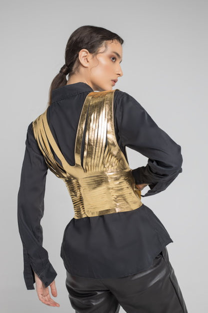 Ayla Leather Belt Gold