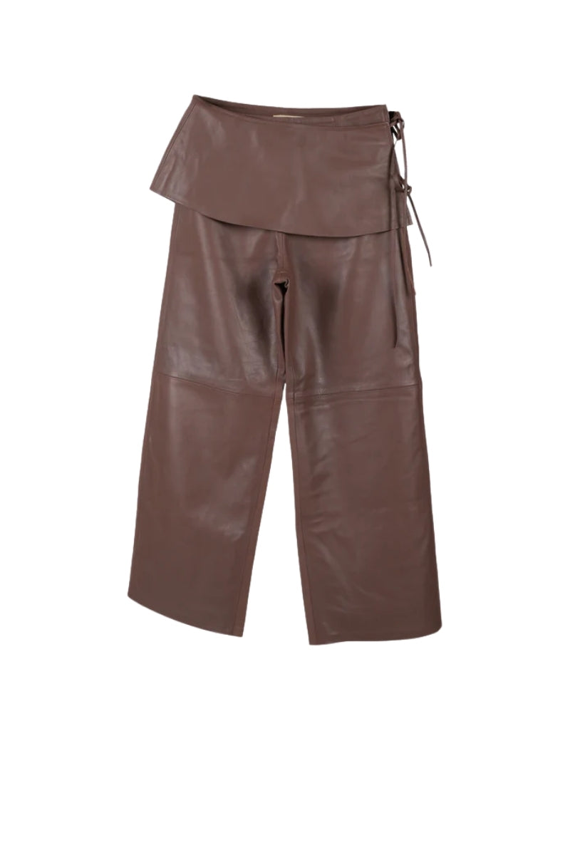 Harlow Leather Pants Brown