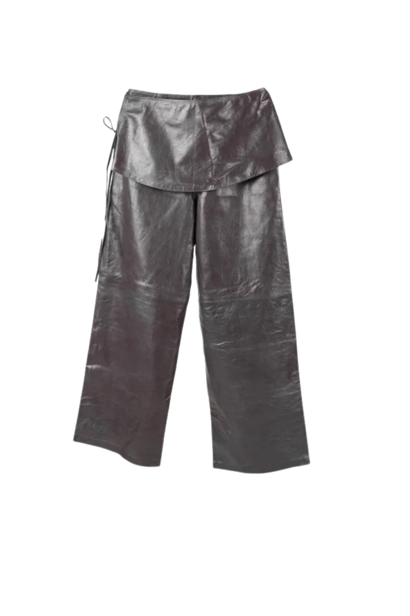 Harlow Leather Pants Pewter