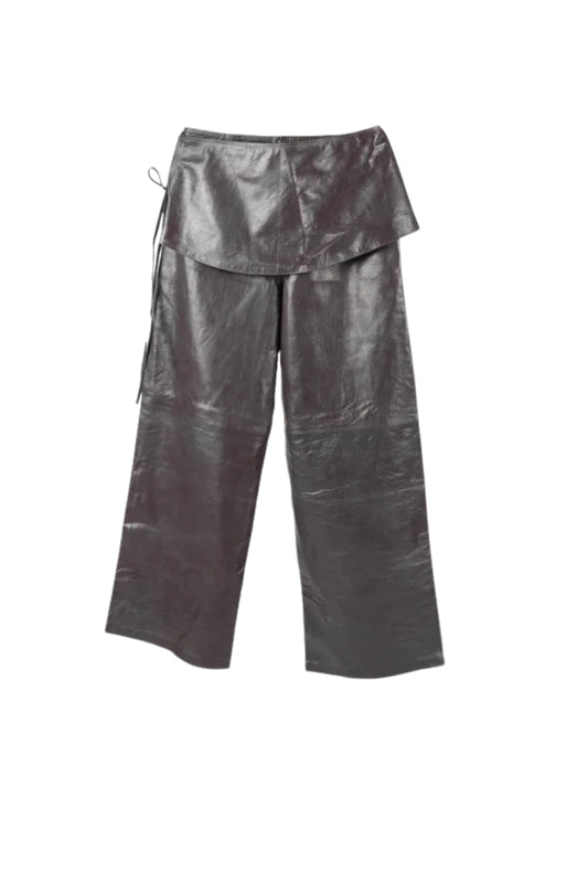 Harlow Leather Pants Pewter