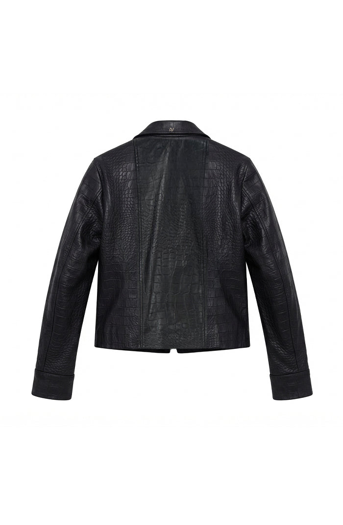 Harper II Leather Jacket Black Croc