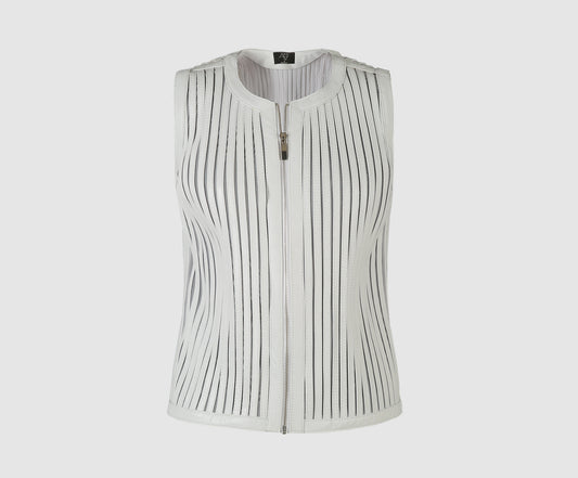 Hayden Leather Vest White