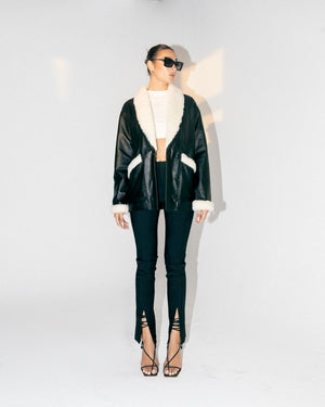 Hydra Shearling Leather Jacket Black