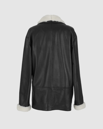 Hydra Shearling Leather Jacket Black