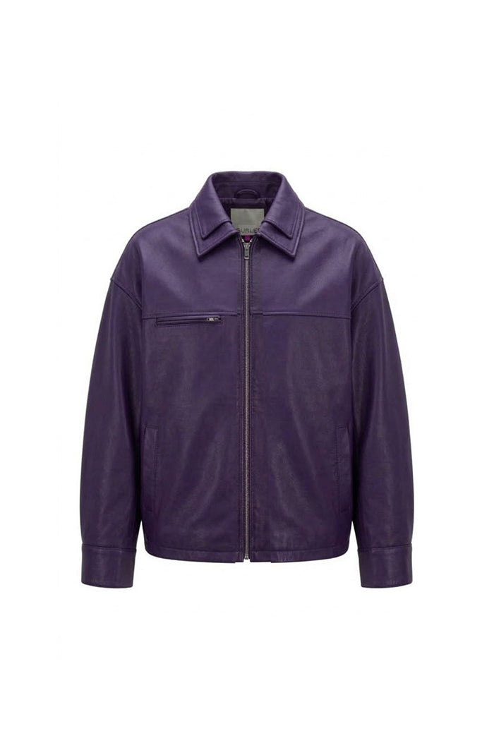 Sadie Leather Jacket Plum Purple