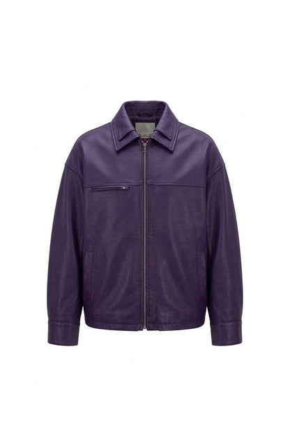 Sadie Leather Jacket Plum Purple