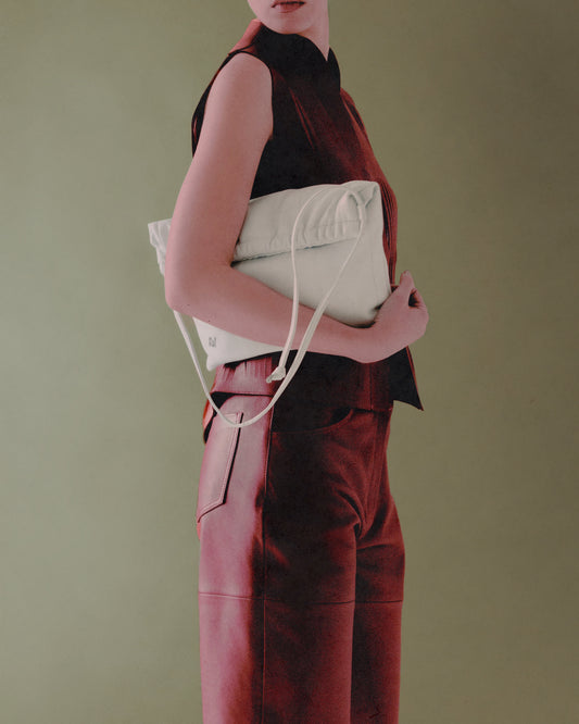 Melissa Clutch Leather Bag White