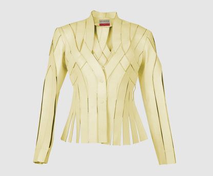 Brianna Leather Jacket Butter Yellow