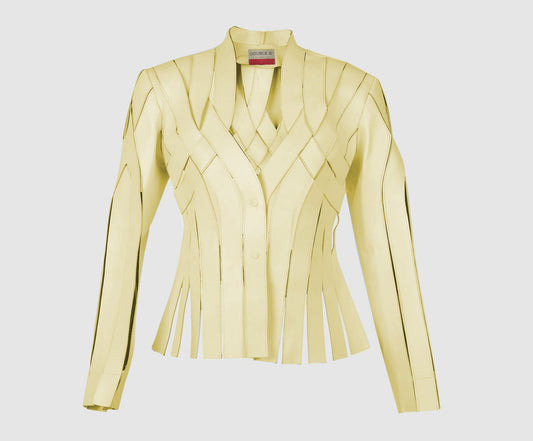 Brianna Leather Jacket Butter Yellow