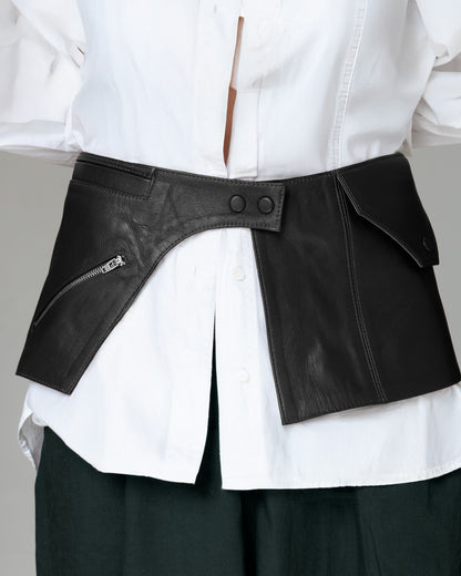 Bonnie Leather Waist Belt Black