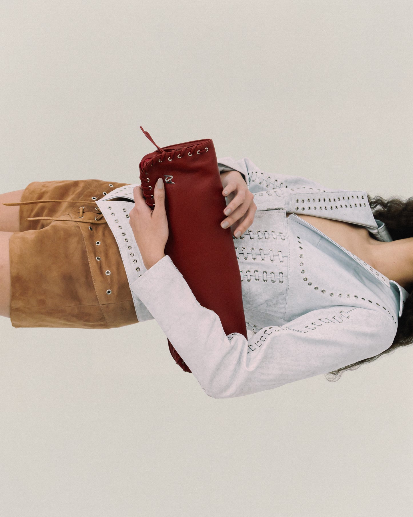 Annabelle Clutch Leather Bag Red