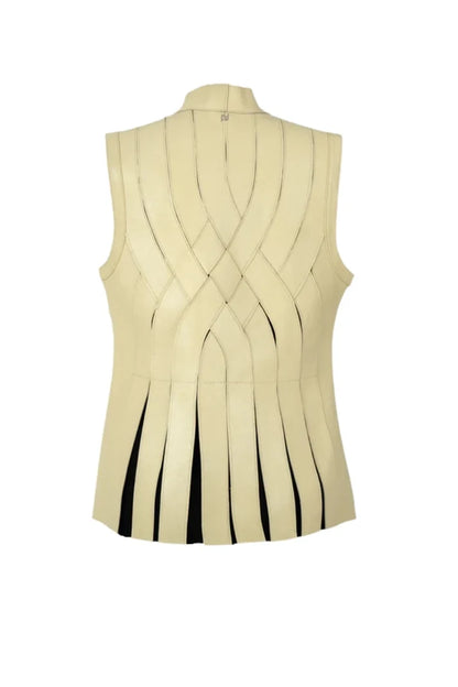 Brianna Leather Vest Butter Yellow