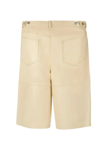 Callie Leather Bermuda Shorts Butter Yellow