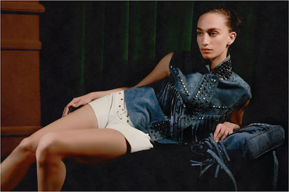 Ezra Suede Vest Blue
