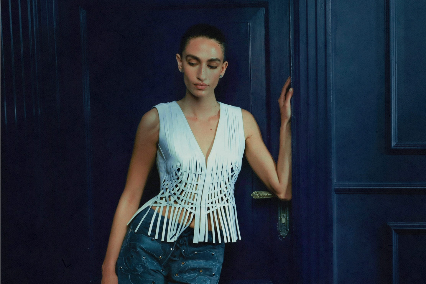 Attalea Leather Vest White