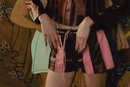 Sterling Leather Striped Shorts Burgundy