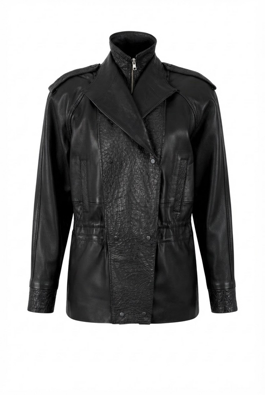 Gavin Leather Jacket Ostrich Black – Limited Edition