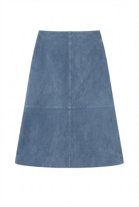 Isabelle Suede Skirt Blue