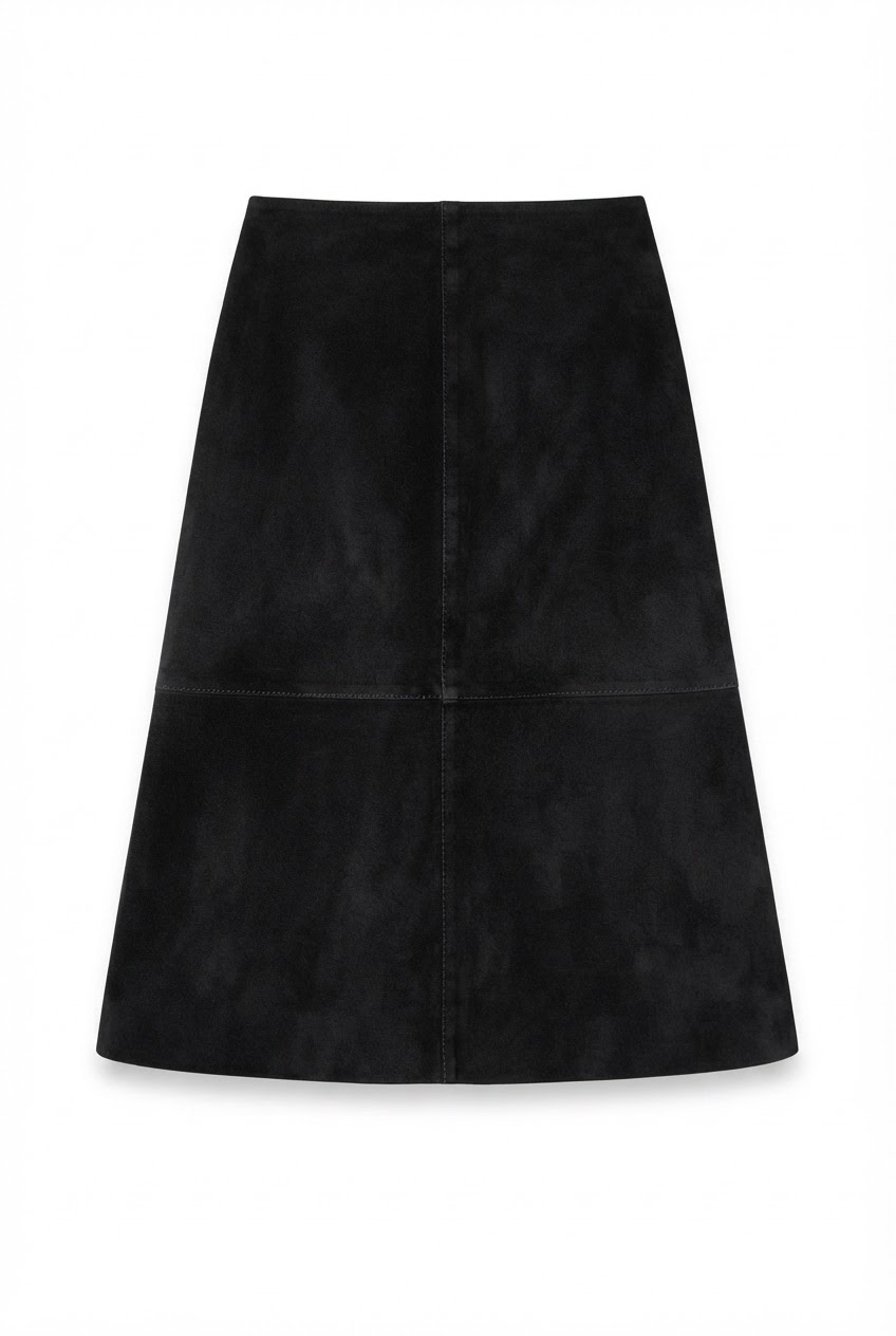 Isabelle Suede Skirt Black