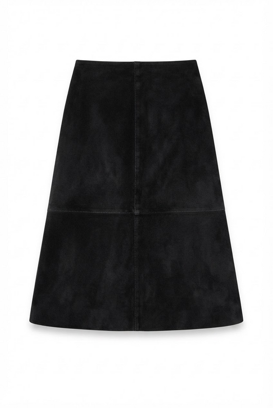 Isabelle Suede Skirt Black