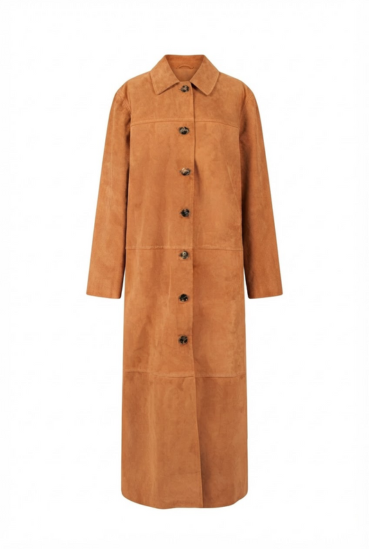 Gemma Suede Coat  Beige