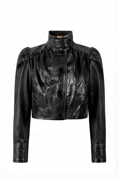 Lennox Leather Jacket Glossy Black
