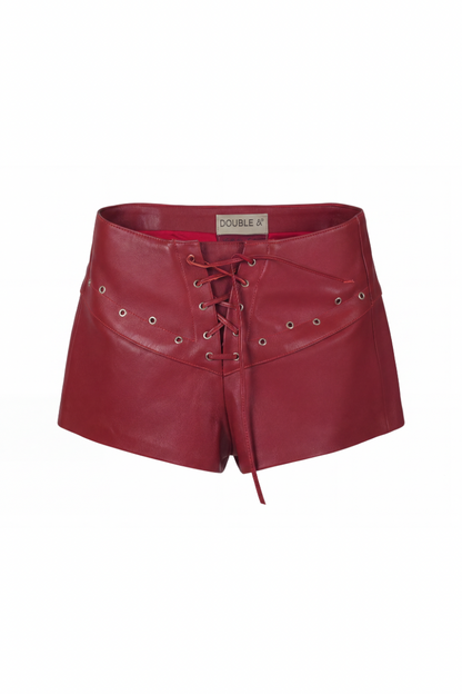 Jason Leather Shorts Red
