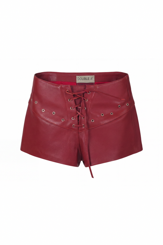 Jason Leather Shorts Red