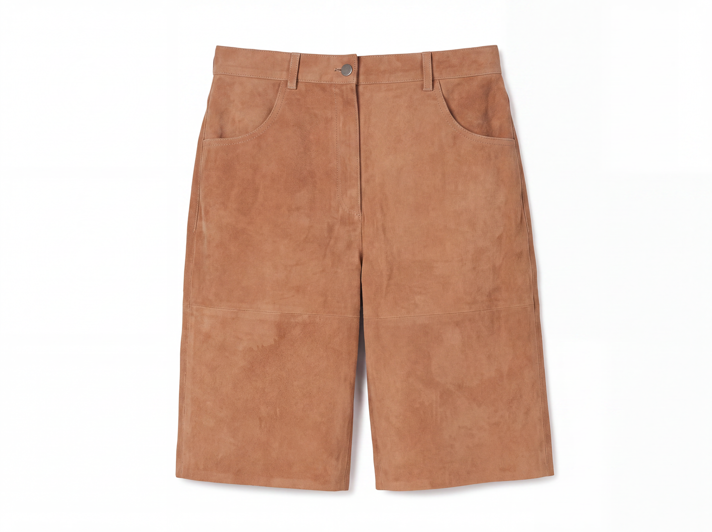 Callie Suede Bermuda Shorts Beige