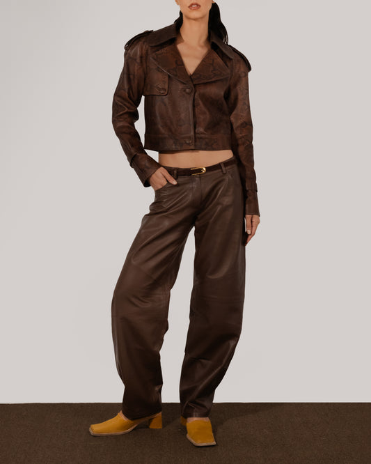 Gabriel Leather Pants Brown