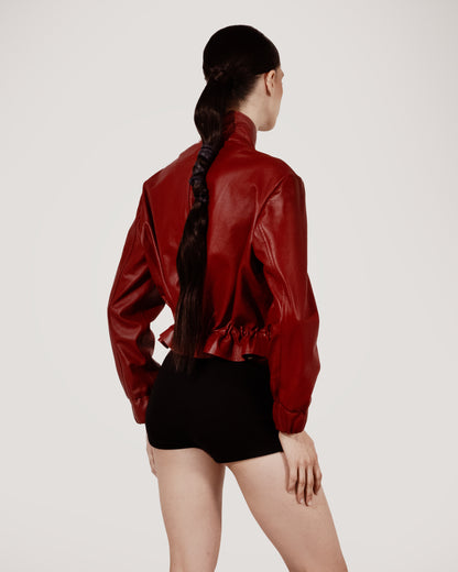 Bennett Leather Jacket Red