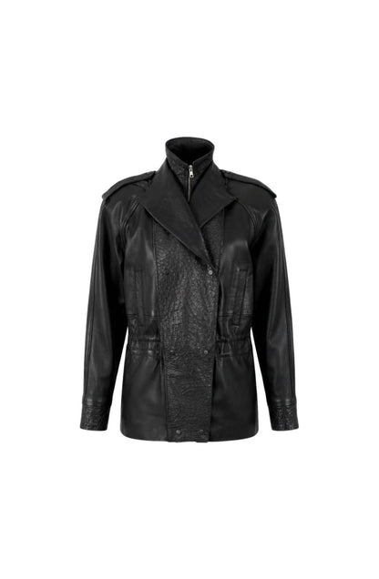 Gavin Leather Jacket Ostrich Black – Limited Edition