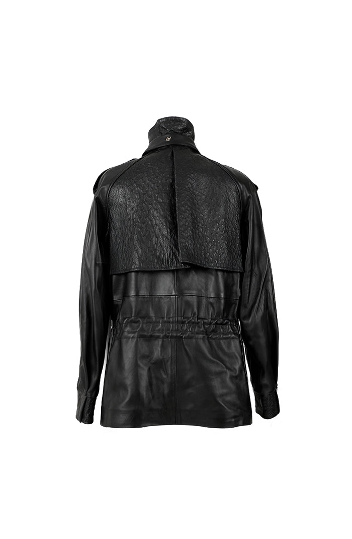 Gavin Leather Jacket Ostrich Black – Limited Edition