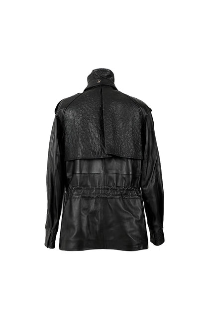 Gavin Leather Jacket Ostrich Black – Limited Edition