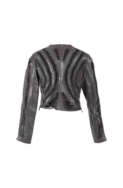 Kiara Leather Jacket Pewter