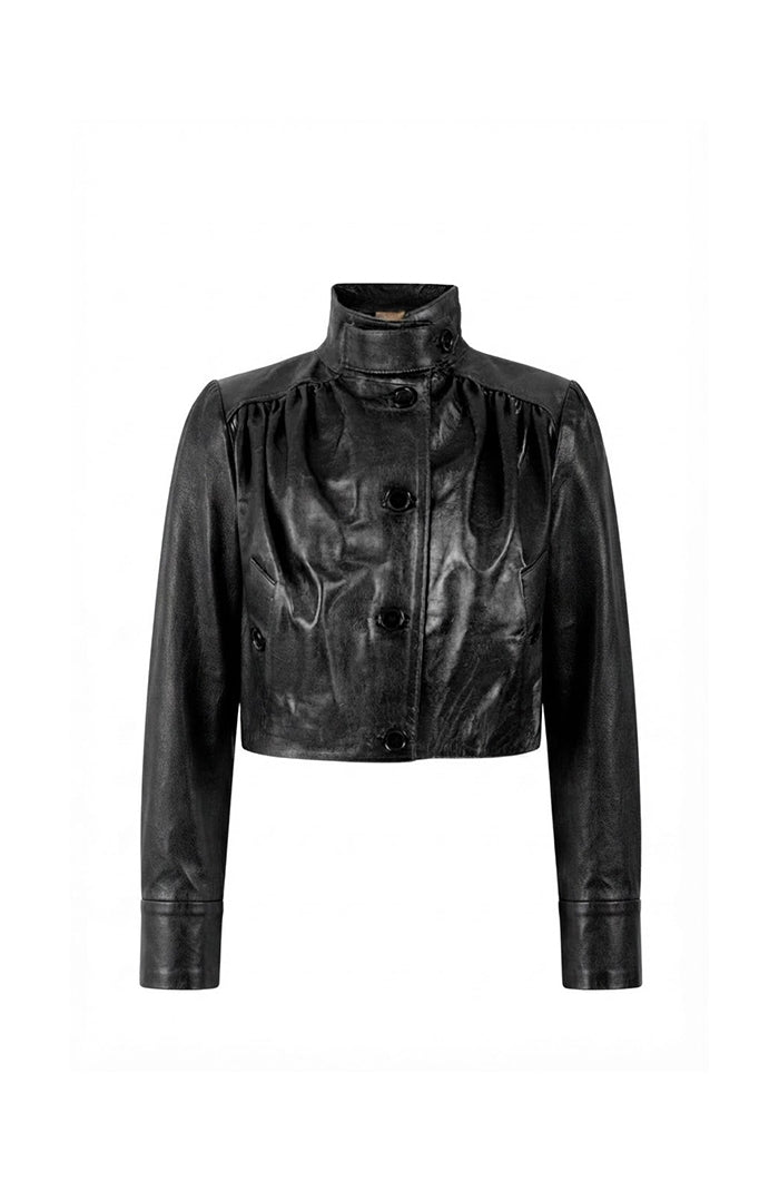 Lennox Leather Jacket Glossy Black