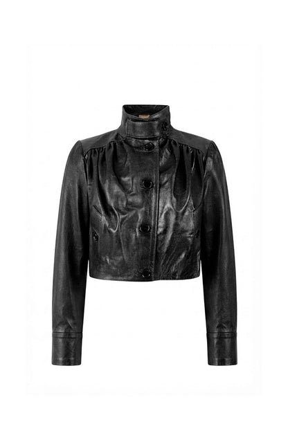 Lennox Leather Jacket Glossy Black