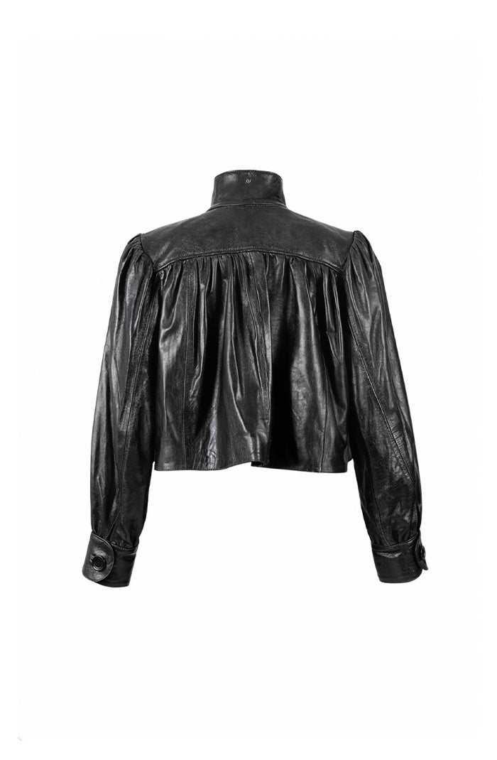 Lennox Leather Jacket Glossy Black