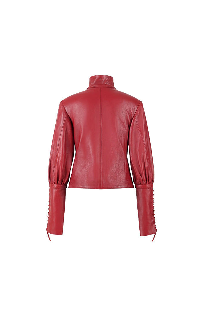 Jade Leather Jacket Red
