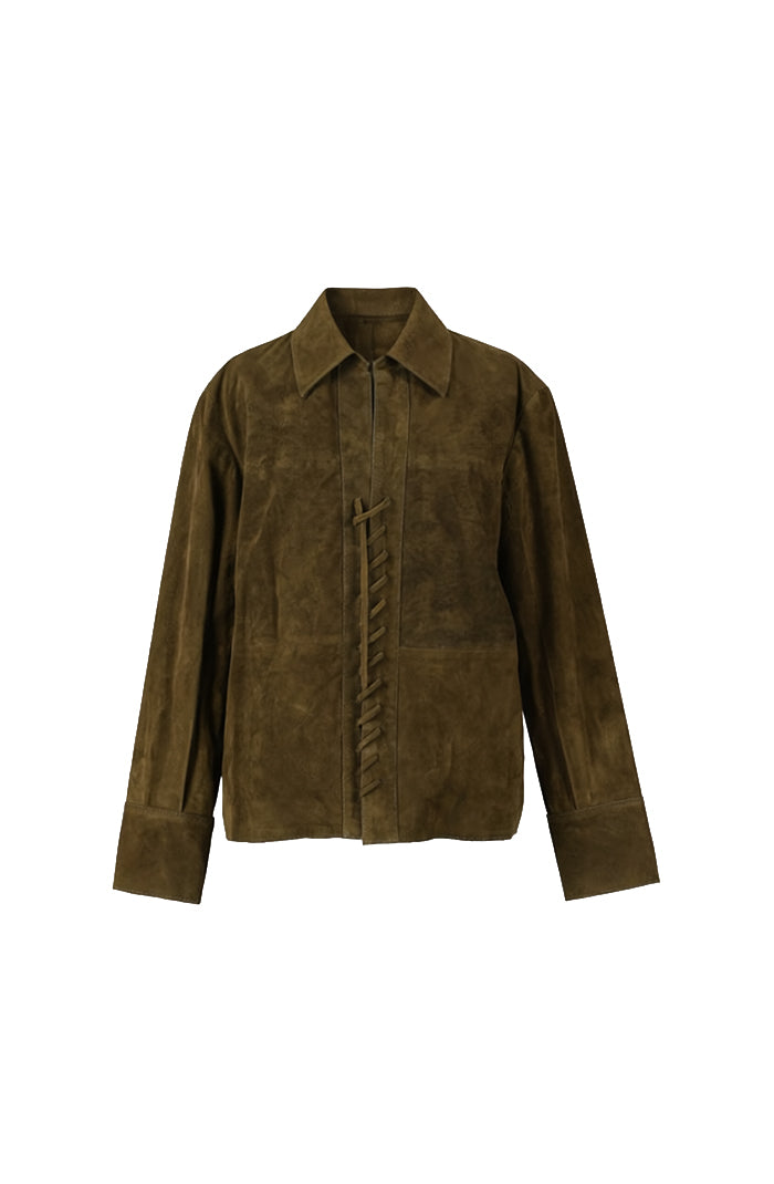 Liana Suede Shirt Olive