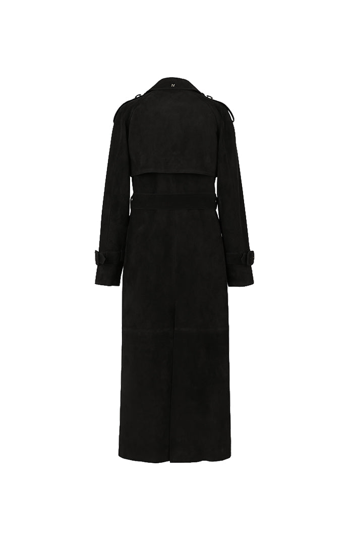 Astrid Suede Coat Black