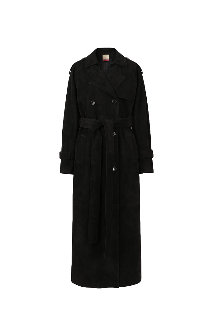 Astrid Suede Coat Black