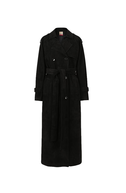 Astrid Suede Coat Black