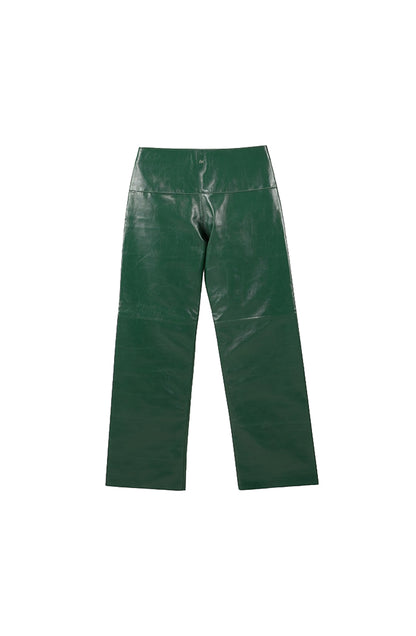 Jason Leather Pants Olive