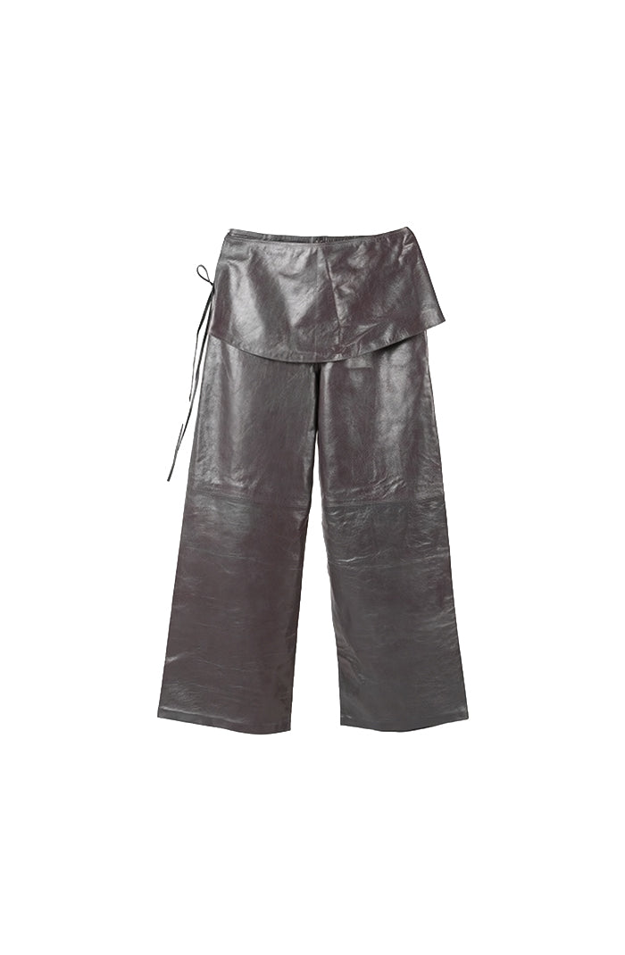 Harlow Leather Pants Pewter