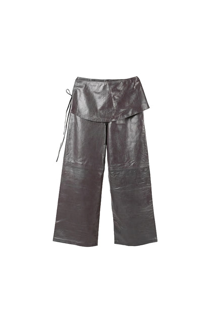 Harlow Leather Pants Pewter