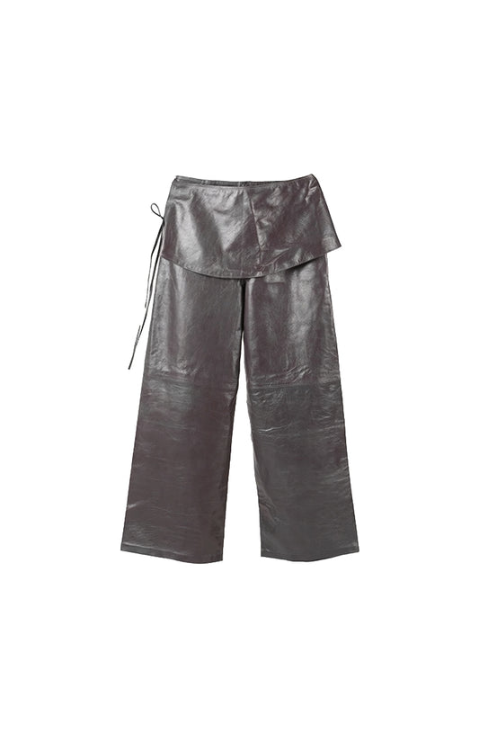 Harlow Leather Pants Pewter