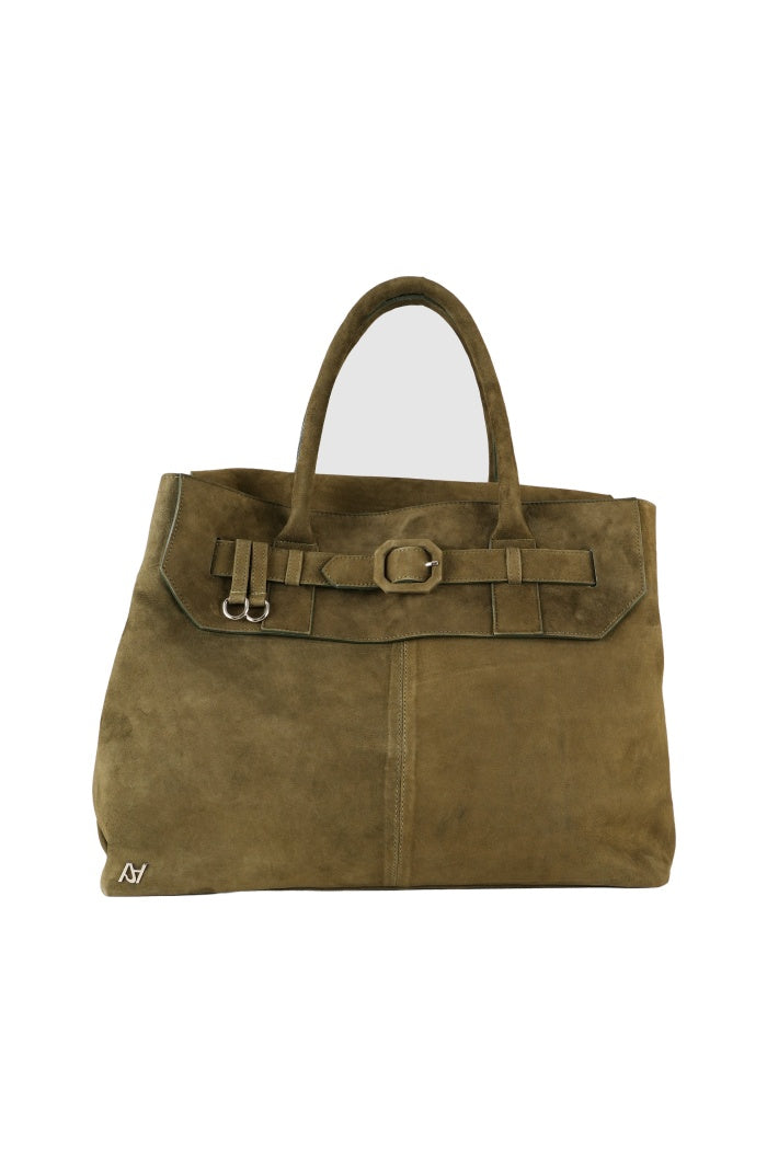 Eloura Oversized Suede Bag Olive