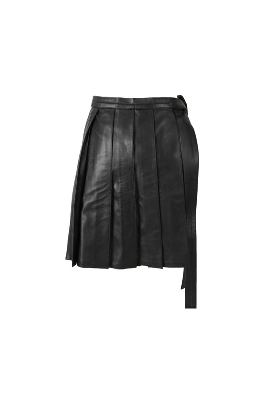 Veya Wrap On Leather Belt Black