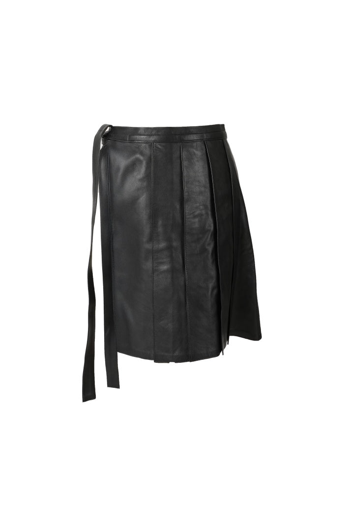 Veya Wrap On Leather Belt Black